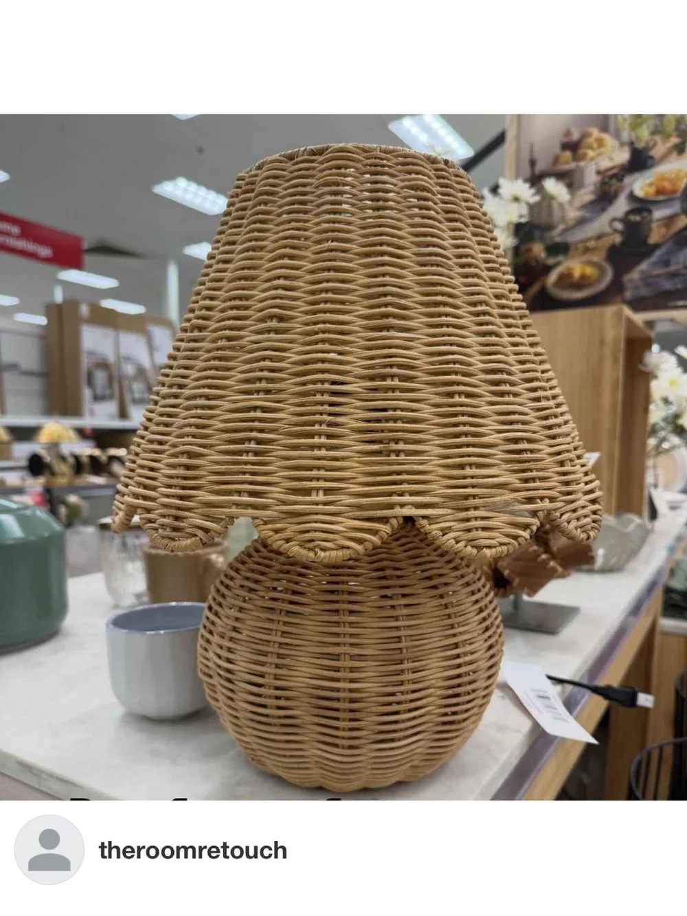 Studio McGee Woven Rattan Table Lamp in Natural
